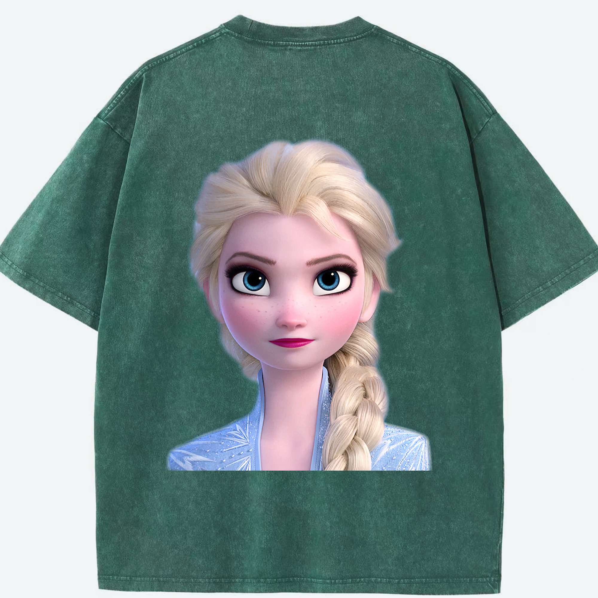 （画像用） アナと雪の女王 アンナ エルサ Frozen Anna Elsa 綿100% ヴィンテージ風 半袖Tシャツ（背面プリント）